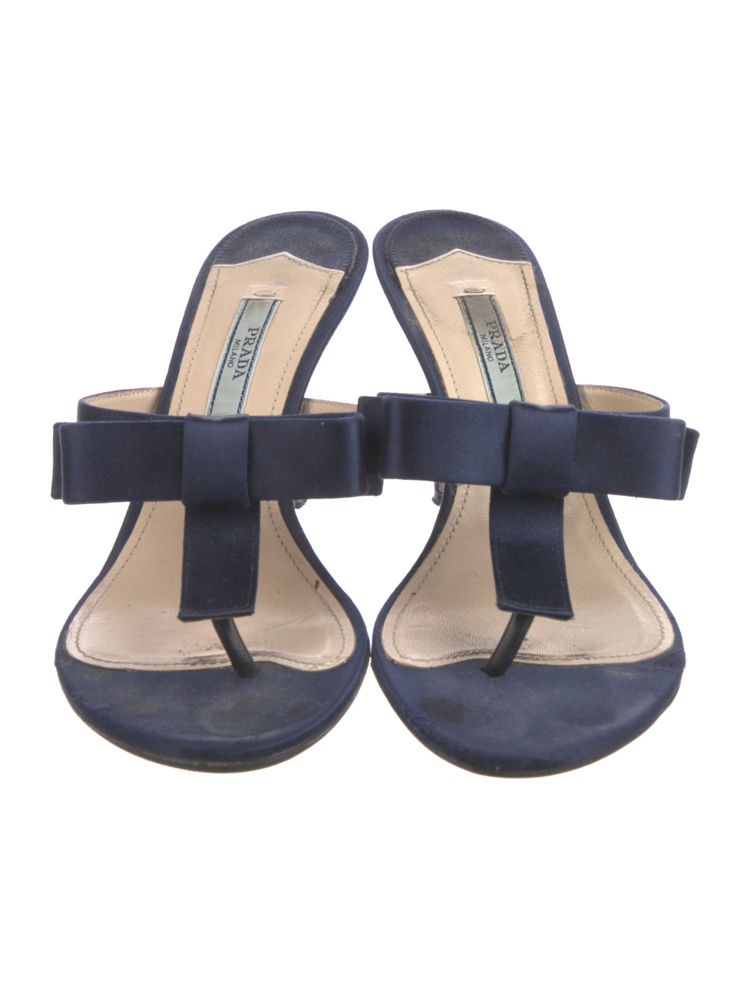 Prada Satin Bow Accents Slides